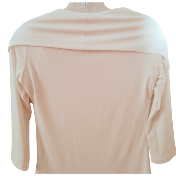 Joseph Ribkoff White 3/4 Sleeve Scoop Neck Stretch Top Size 6 - Picture 4 of 7